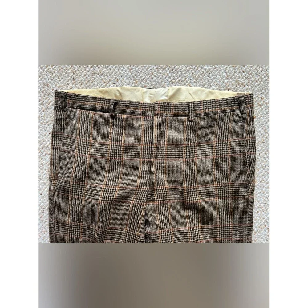 Vintage Rare 50s/60s Brooks Brothers Pleated Wool Plaid ~33” Made in USA